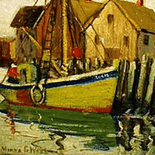 Antique oil on board by Minna G. Webb ca. 1930'a