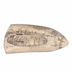 Antique Scrimshaw Tooth with Nantucket Harbor