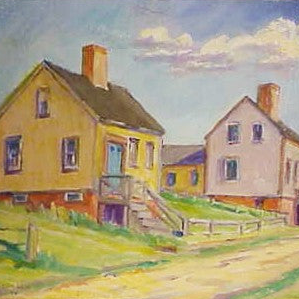 Choice antique oil painting of Nantucket by George Lear