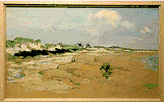 Large watercolor on paper of Nantucket beach by Ripley
