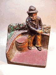 Rare cast iron CATBOAT doorstop