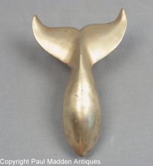 Vintage Cast Brass Whale Tail Doorknocker