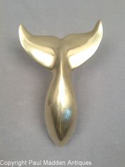 Vintage Cast Brass Whale Tail DoorKnocker