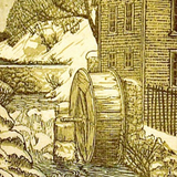 Vintage wood block print of Brewster by Chester Stark