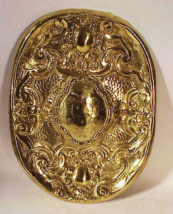 18th C Dutch brass sconce back with crest