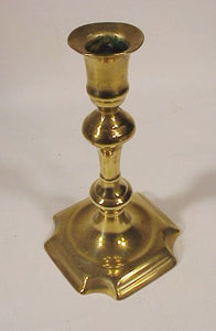 18th C. English cast brass candlestick