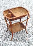 A Heywood antique wicker sewing stand