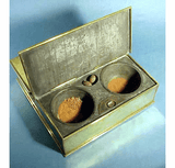 A rare 19th C. brass English spice box.