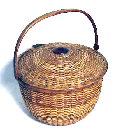 A very rare COVERED Nantucket Lightship Basket