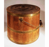 An tique American brass bound covered firkin