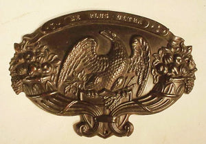 Antique American brass crest with American Eagle