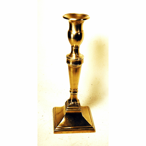 Antique American brass Federal style candlestick