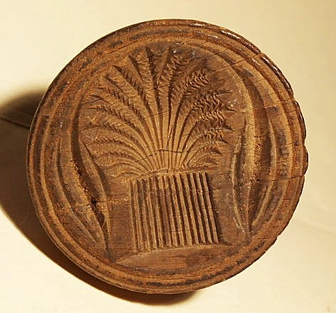 Antique American carved wooden BUTTER STAMP/