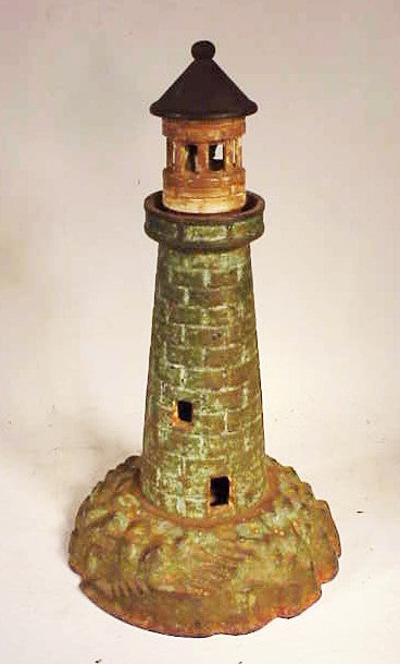 Antique American cast iron LIGHTHOUSE lamp