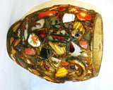 Antique American folk art shard covered stoneware crock