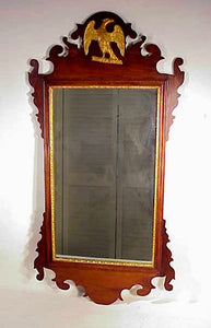 Antique American mahogany looking glass circa 1800