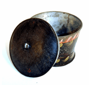 Antique American painted and decorated sugar jar