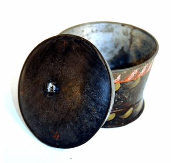 Antique American painted and decorated sugar jar