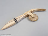 Antique American pie crimper with original fork