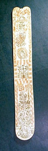 Antique American polychrome whalebone busk