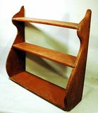 Antique American red painted whale end shelf