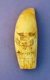 Antique American scrimshaw sperm whale's tooth