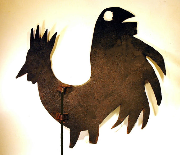 Antique American sheet iron COCK weathervane