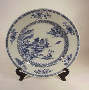 Antique blue and white Chinese Export plate