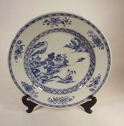 Antique blue and white Chinese Export plate