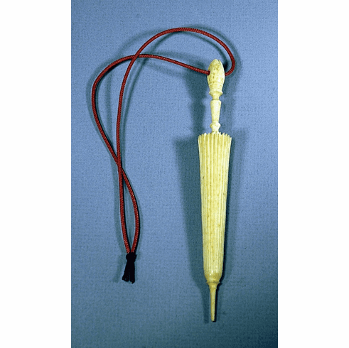 Antique bone UMBRELLA needle holder