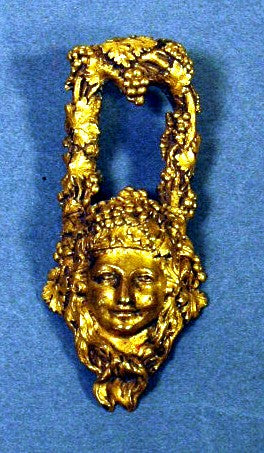 Antique bonze dore handle with Bacchus head.