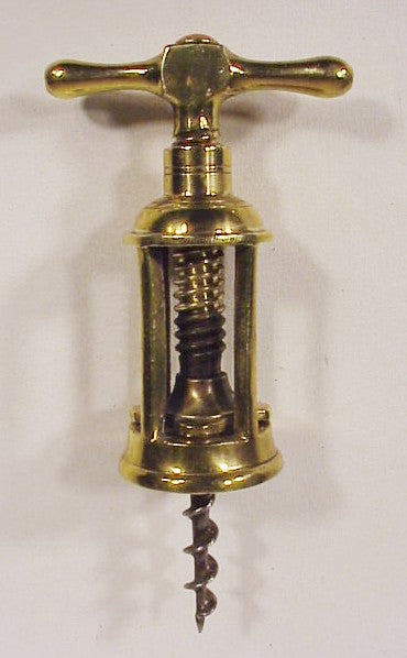 Antique brass four pillar corkscrew