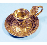 Antique brass French chamberstick