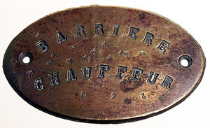Antique BRASS French name plate