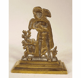 Antique brass miniature mantel piece