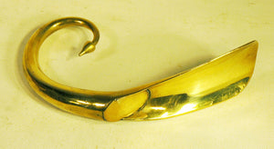Antique brass shoe horn