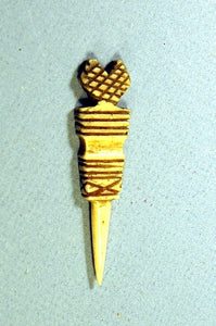 Antique carved bodkin with HEART motif