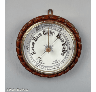 Antique Carved Rope Twist Barometer