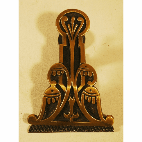 Antique cast brass letter clip in ART DECO design
