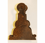 Antique cast brass letter clip in ART DECO design