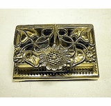 Antique cast brass STAMP BOX