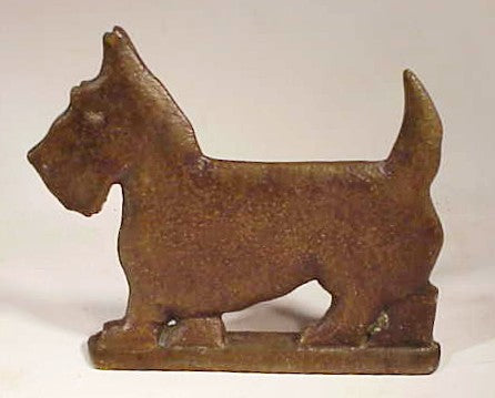 Antique cast bronze SCOTTY doorstop