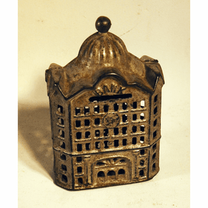 Antique cast iron BANK building
