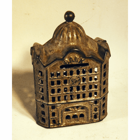 Antique cast iron BANK building