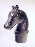 Antique cast iron HORSE HEAD hitching post.
