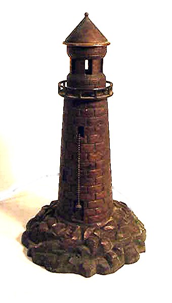 Antique cast iron LIGHTHOUSE lamp