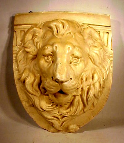 Antique cast plaster of Donatello's large lion head