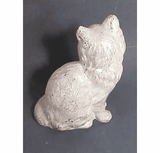 Antique chalkware pottery painted white cat doostop