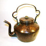 Antique copper and brass tea kettle