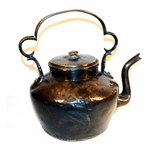 Antique copper and brass tea kettle